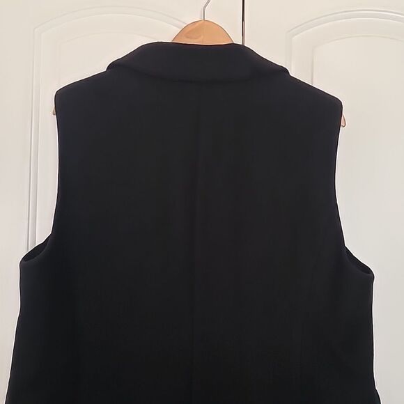 Sam Edelman Double-Breasted Longline Vest Coat Black Size 16 - Picture 5 of 16